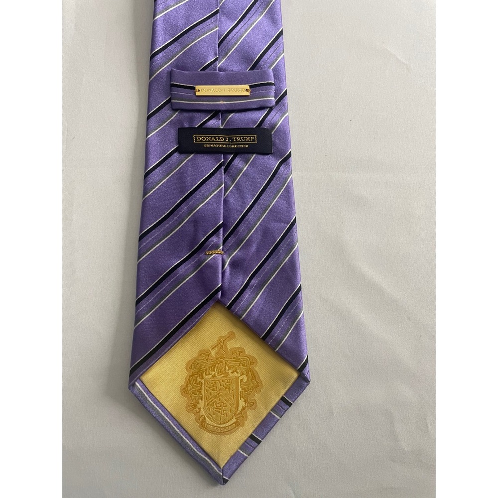 Donald J Trump Signature Collection Tie Purple Striped Silk Business President